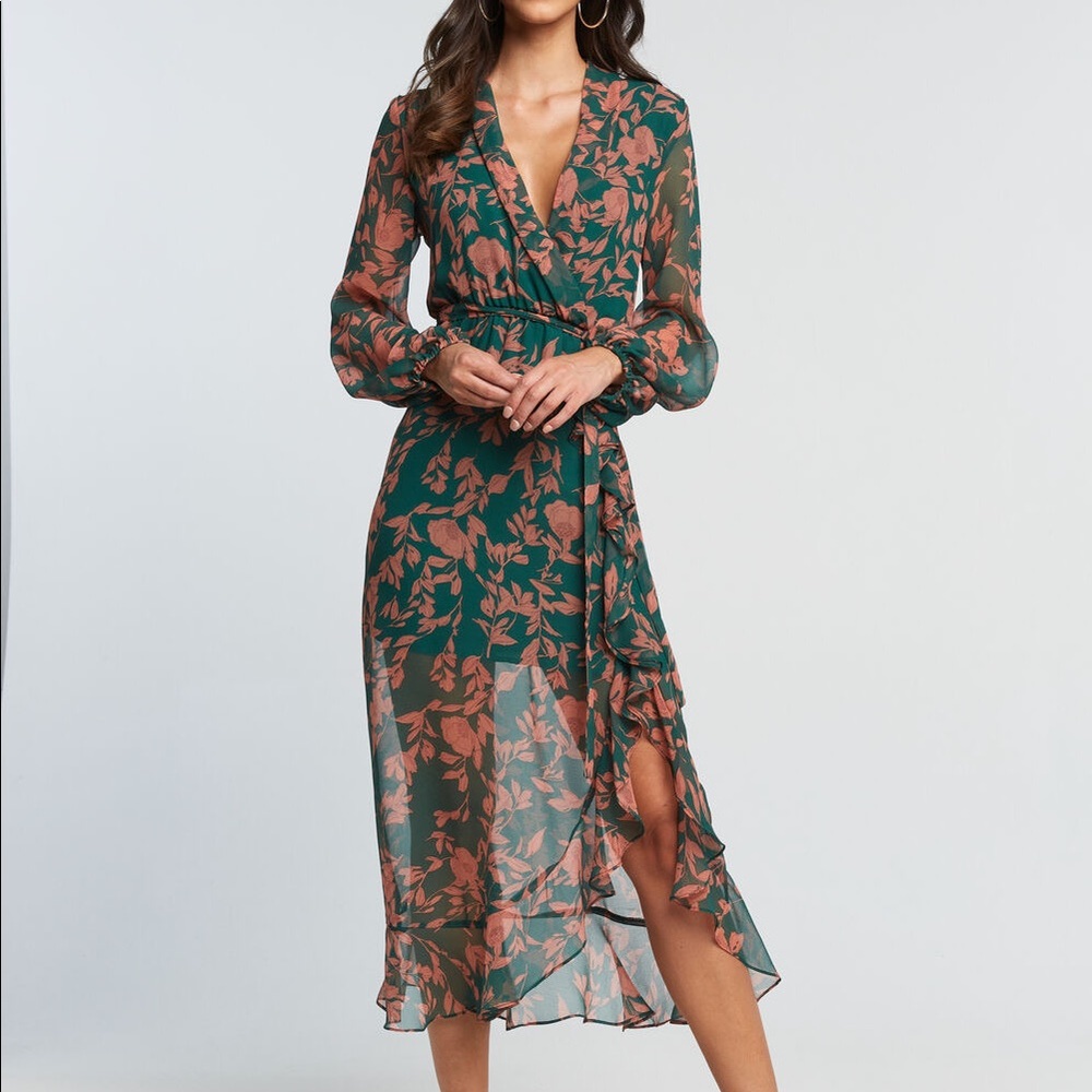 NWT. Bardot size 6/S US  green floral dress.